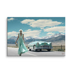 Blue Lady and her car (Canvas)