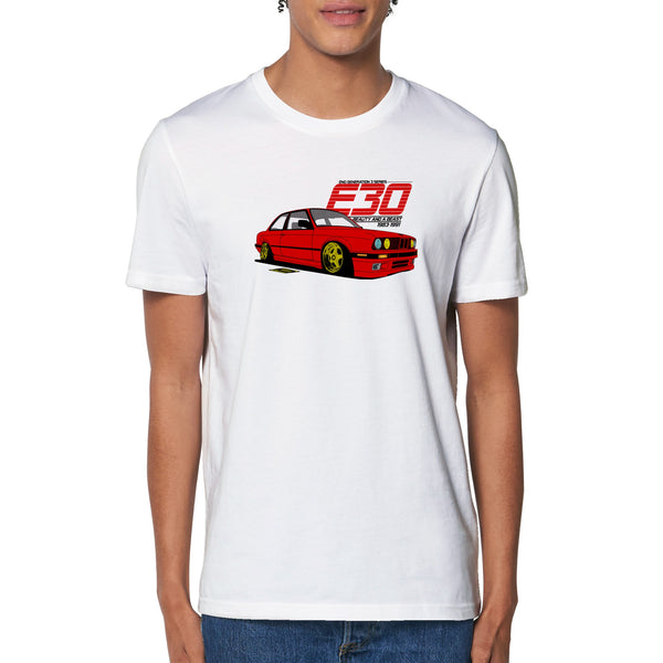 Red BMW E30 T-shirt-Stance Bros