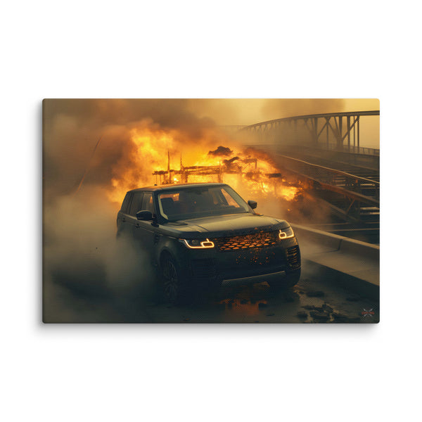 Range Rover on Fire (Canvas)