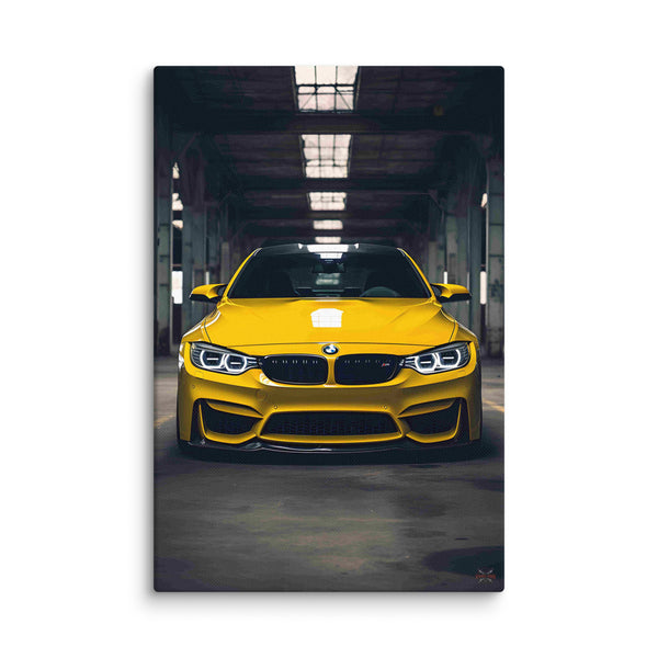 Yellow BMW Coupe (Canvas)