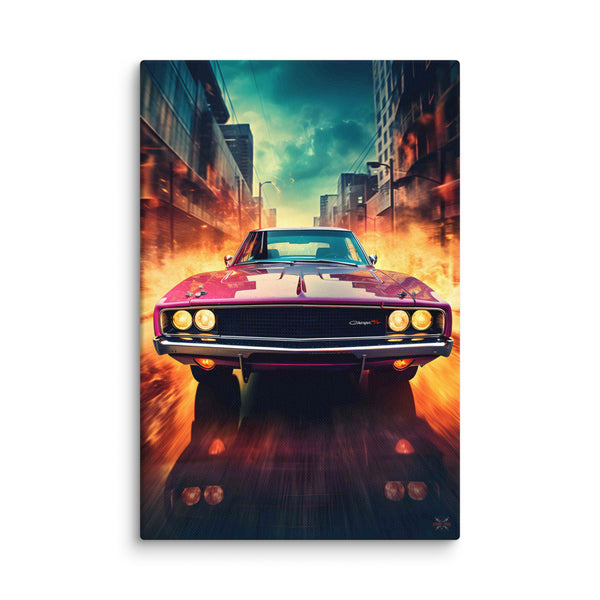 Pink Dodge Challenger RT (Canvas)