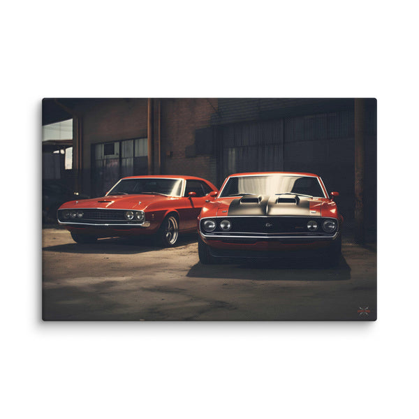 A Pair of Muscle Cars (Canvas)